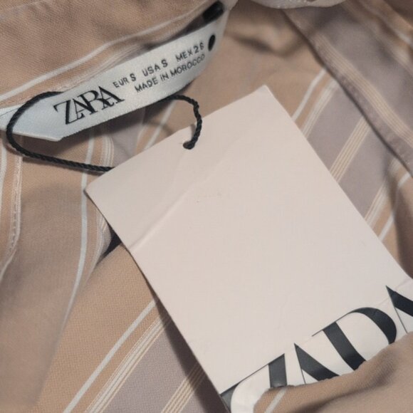 NWT Zara one sleeve striped collared blouse - Picture 4 of 4
